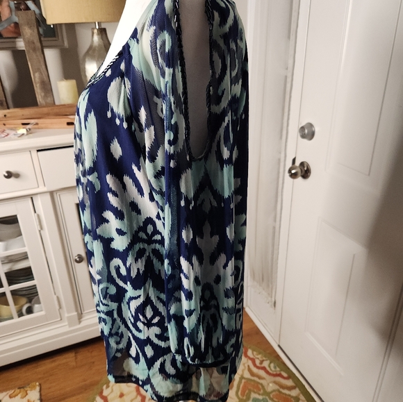 INC International Concepts Cut Out Beaded Neck and Cut Out Sleeves Size XL - Picture 6 of 7